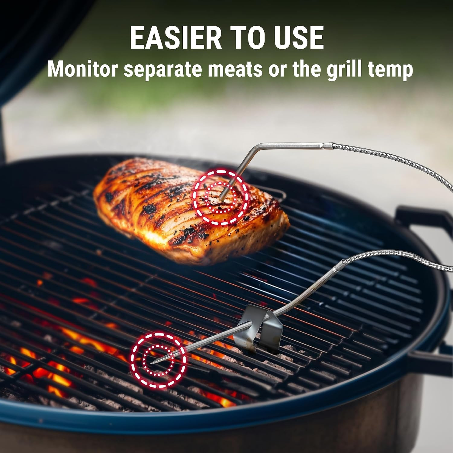 Temppro Tempsync 450Ft Bluetooth Meat Thermometer for Oven with 2 Probes | High