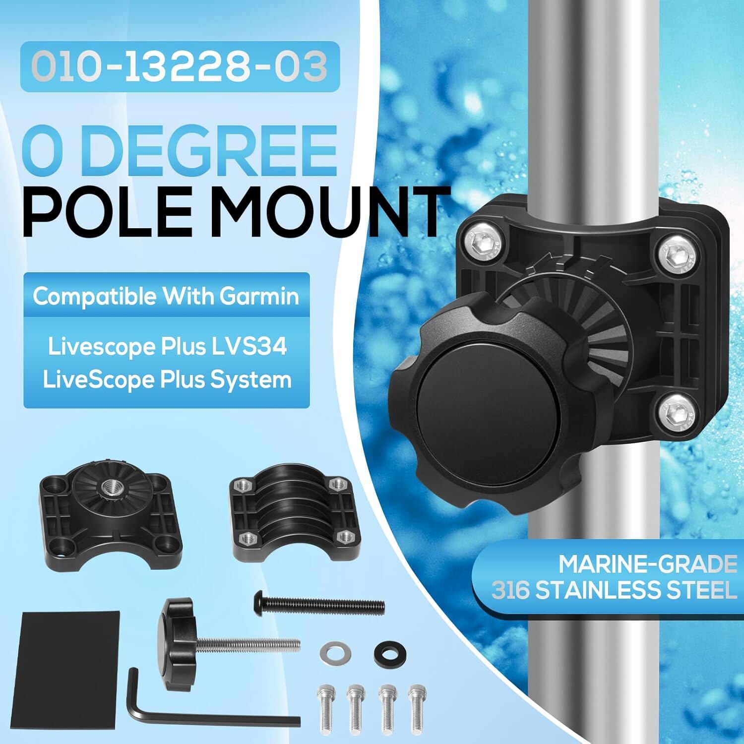 0-Degree Pole Mount Adjustable Pole Mount suitable for LiveScope Plus LVS34