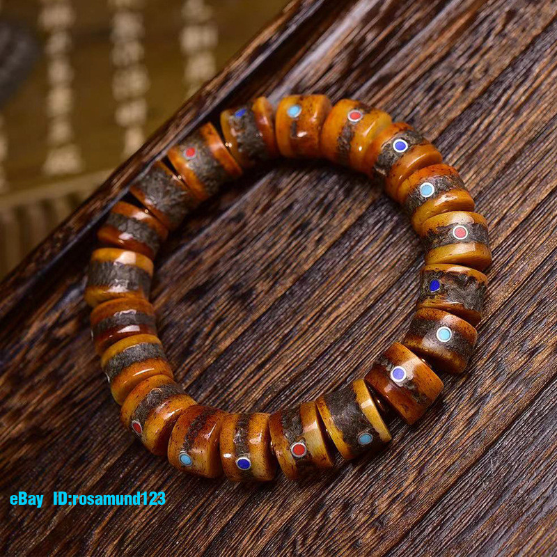 Duo Bao Inlaid Bucket Bead Bracelet, Men's and Women's Tibetan Style Bracelet