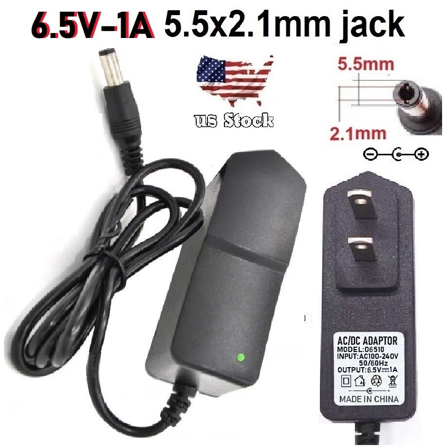 6.5V 1A 1000mA AC/DC 110-240V Converter Adapter Wall Charger Power Supply Mains