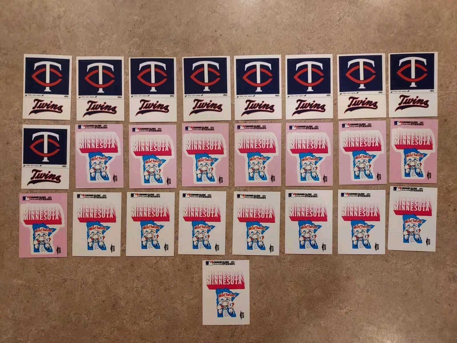 Lot Of 25 Minnesota Twins 1979 Fleer Grand Slam Baseball Hi-Gloss Stickers