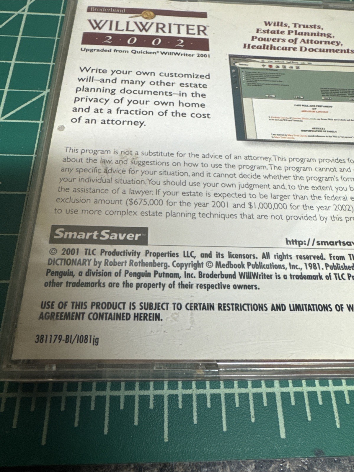Broderbund WillWriter 2002 Smart Saver Series (Windows/Mac, 2001)