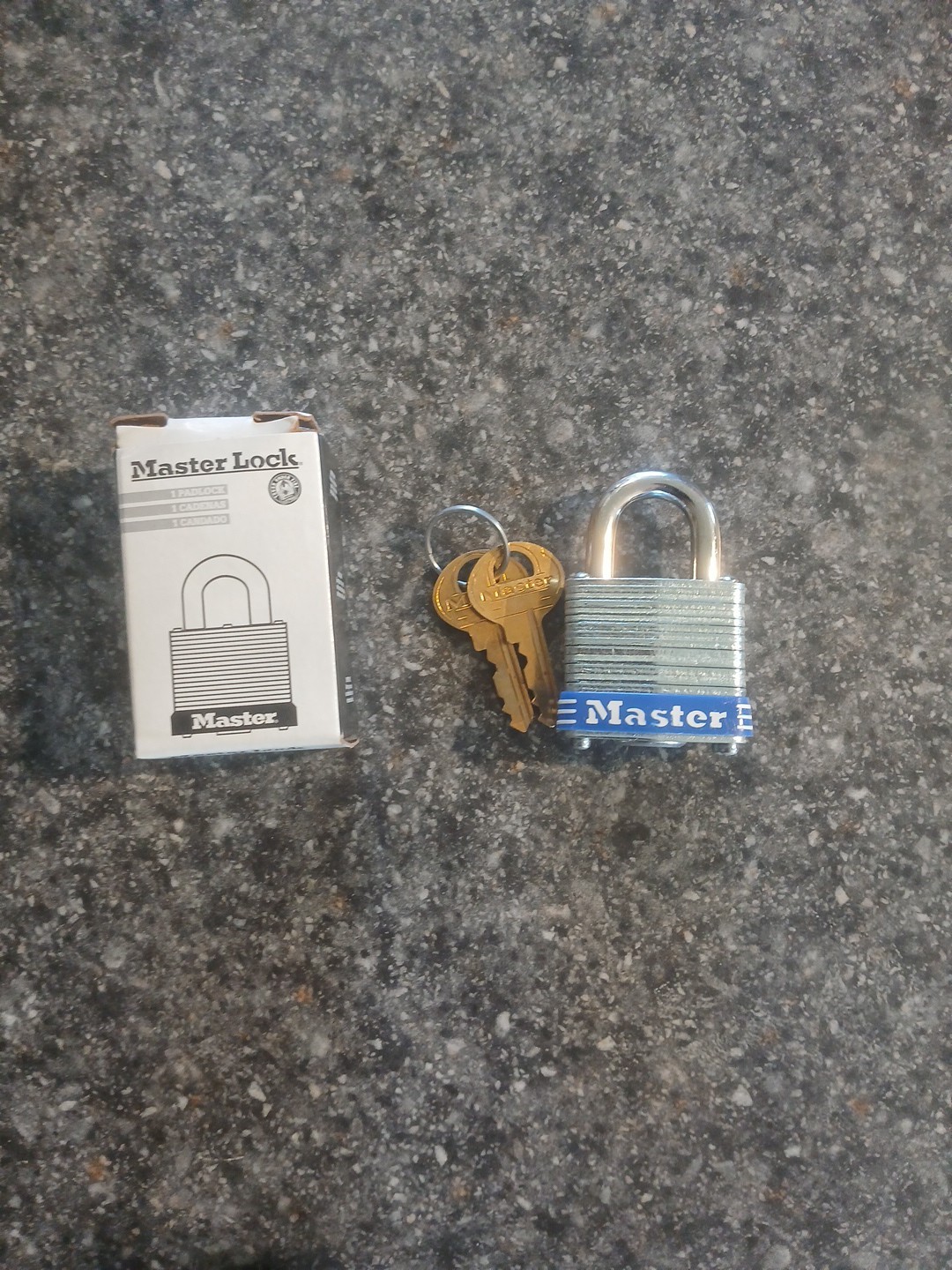 Master Lock 7Ka Padlock, Keyed Alike, Standard Shackle, Rectangular Steel Body,