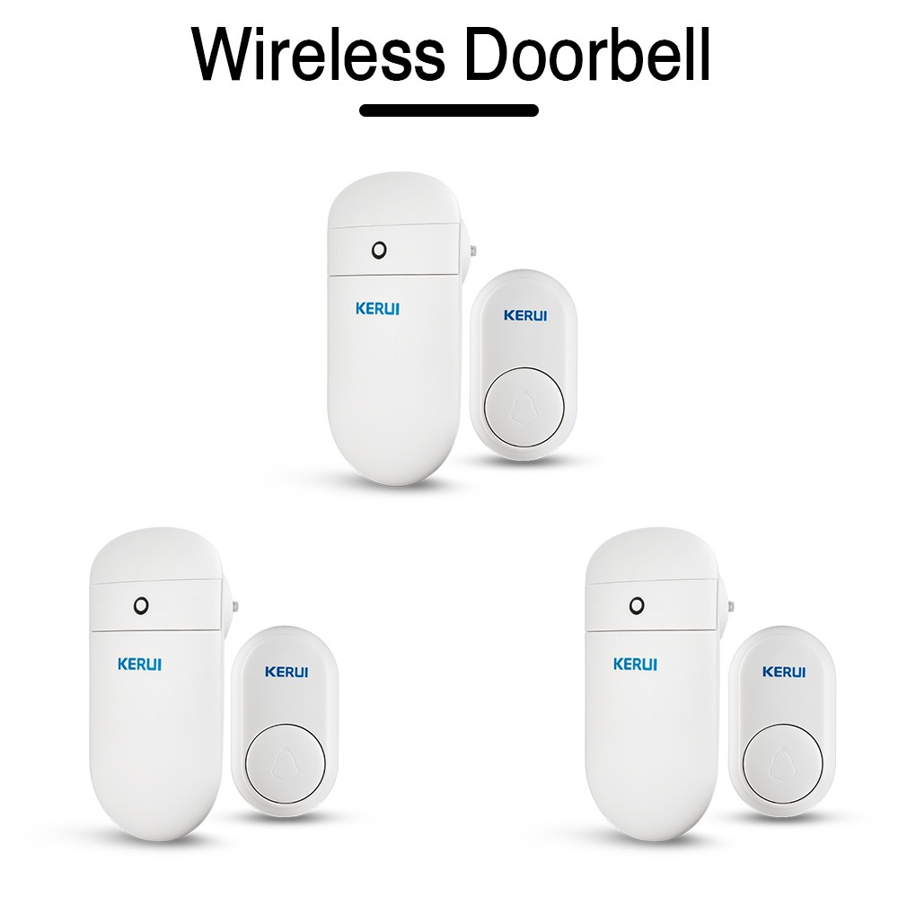 KERUI Wireless Doorbell Chime Home Bell Plugin Receiver Long Range Remote Button