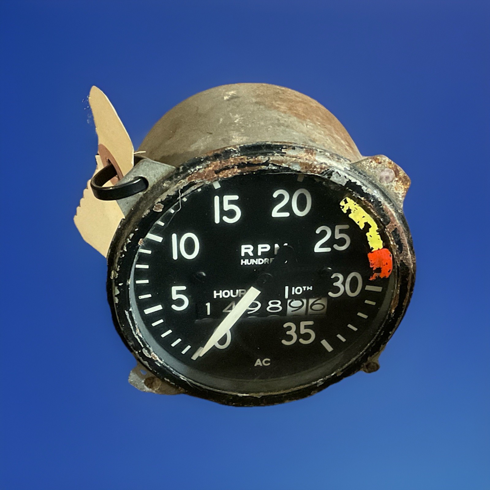 A.C. DIV. G.M.C. Vintage Aircraft Tachometer / RPM Gauge 3500 RPM w/ Hours