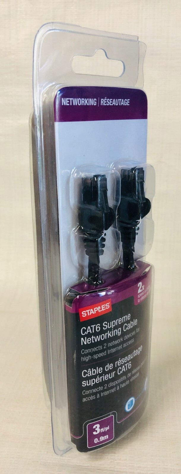 Staples Cat6 Supreme Networking Cable 3ft 0.9m 18782 2x Speed of Cat5e 2009