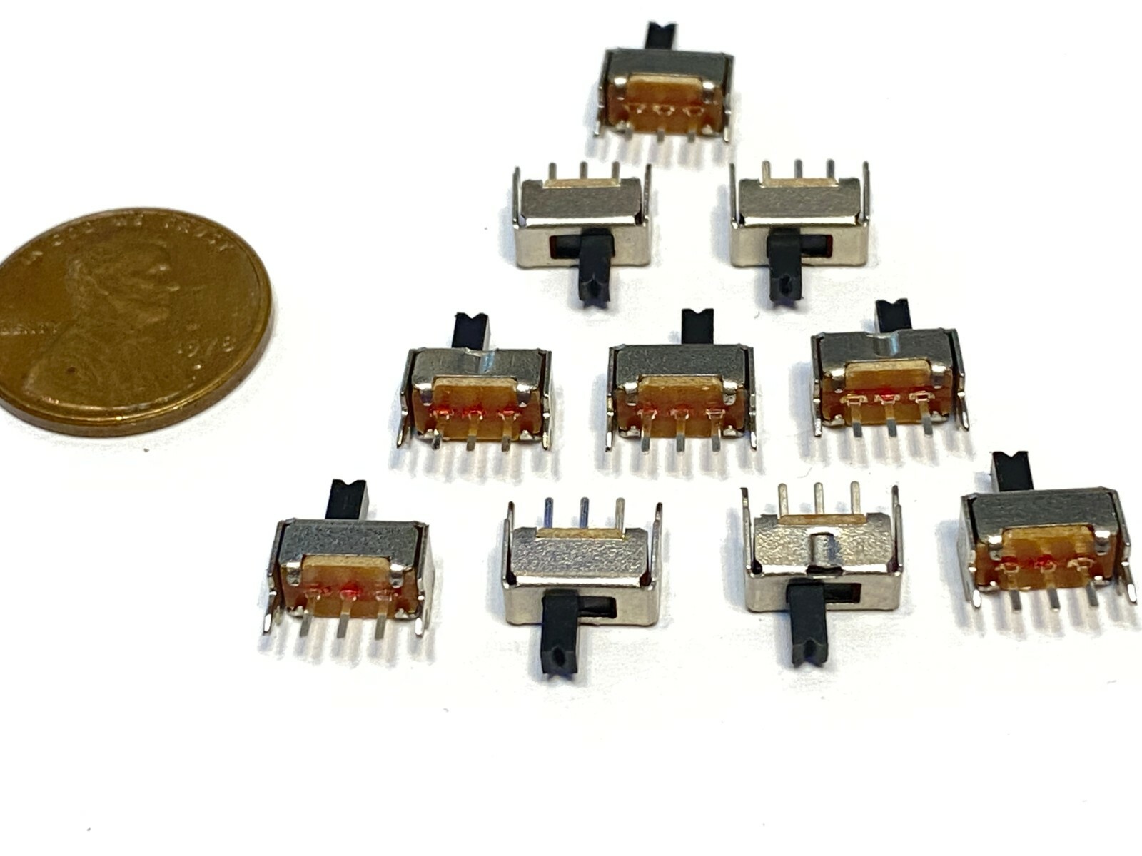 25 pieces SS12D07 3pin Mini micro small tiny Slide Switch PCB on off 1P2T