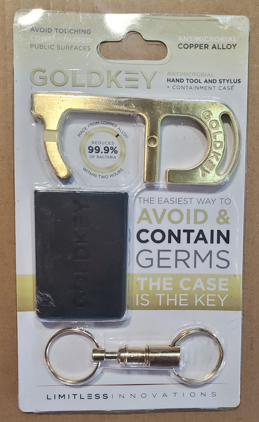 Gold Key Hand Tool and Stylus - Antimicrobial Reduces 99% Bacteria - NEW