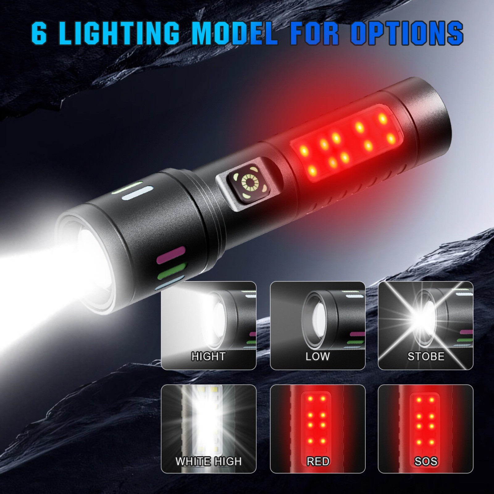 99000000 Lumen Super Bright LED Tactical Flashlight Rechargeable LED Work Lights
