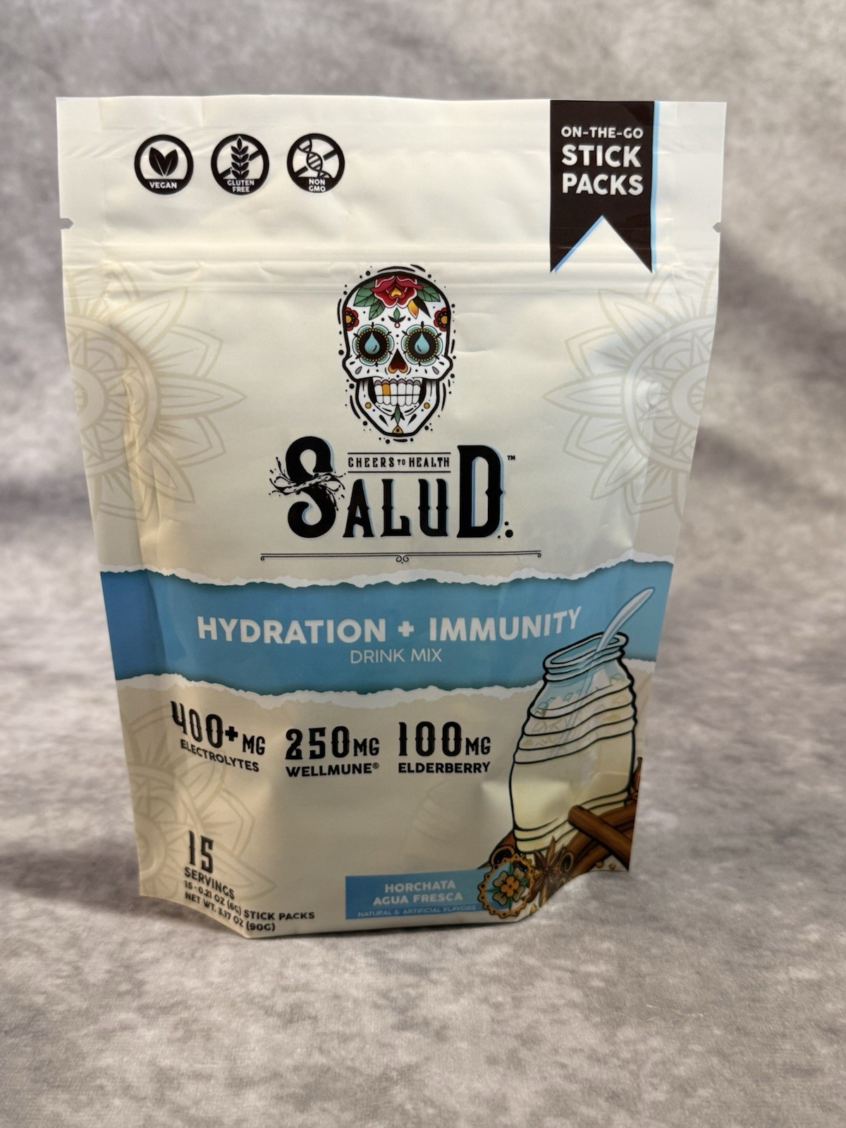 Salud Hydration Immunity Electrolytes Powder Horchata Agua Fresca 15 Packs