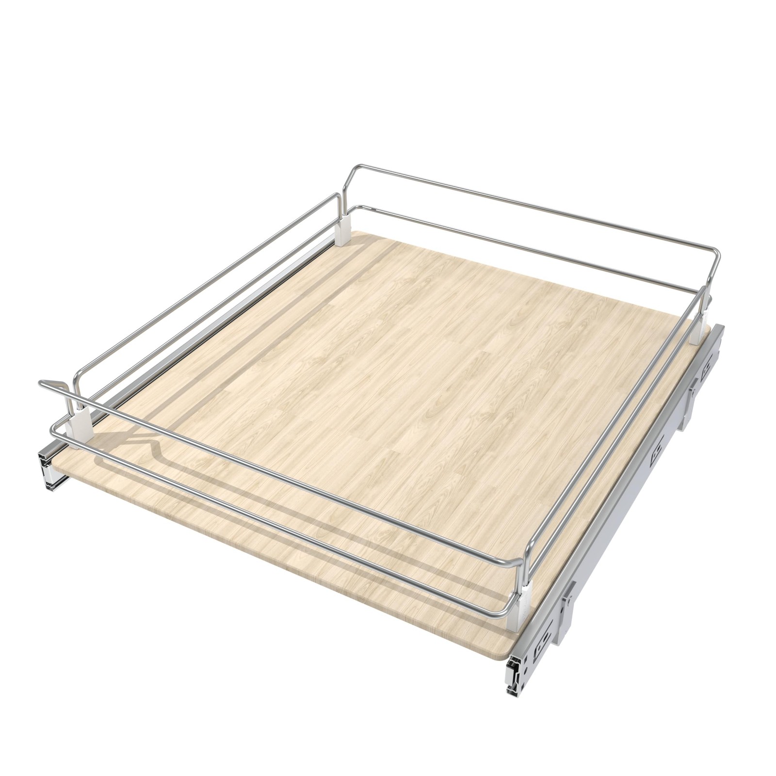 STORKING Pull Out Cabinet Organizer 19.08" W X 22" D Wood & Chromed