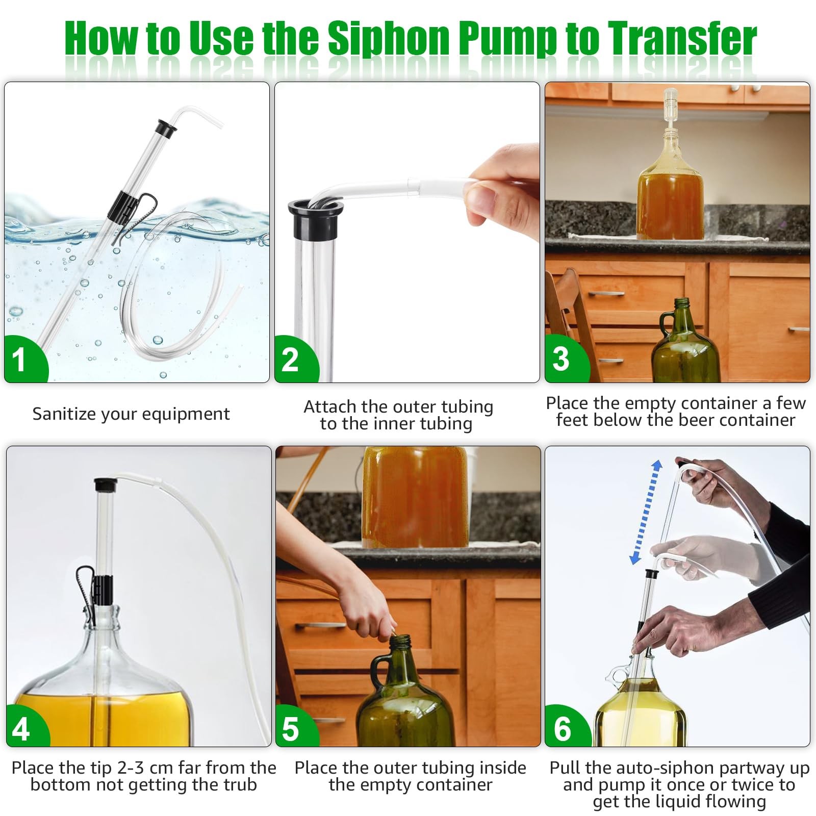 14” Auto Siphon with Bottling Wand 3/8” Racking Cane Beer Wine Siphon Auto Sipho