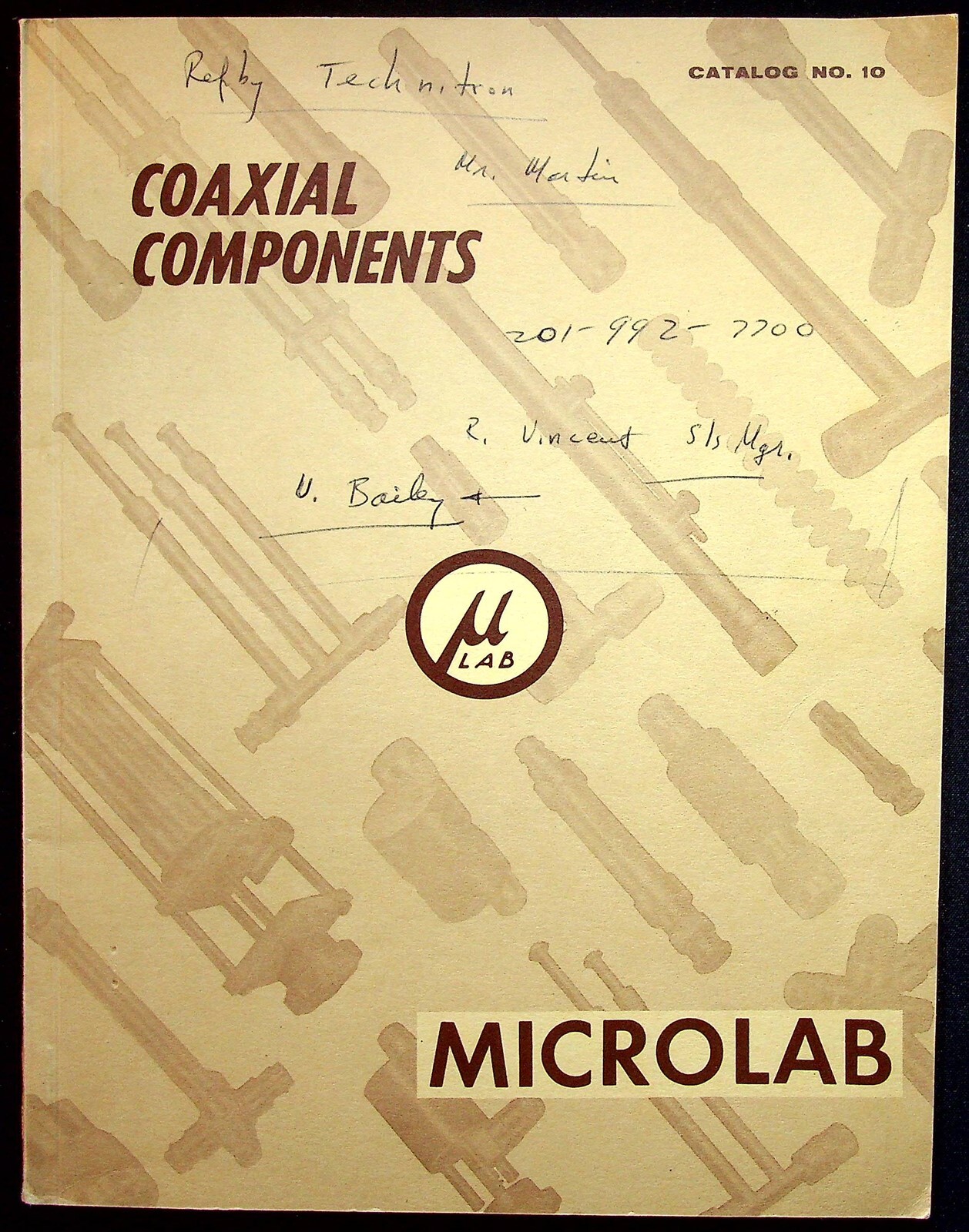 Microlab Catalog No. 10 Coaxial Components 1960 Filters Tuners Dividers Mounts