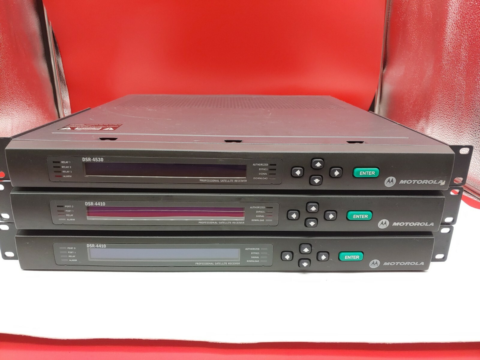 LOT of 3 Motorola DSR-4410 x2 DSR-4530 Commercial Satellite Multiplex Decrypter