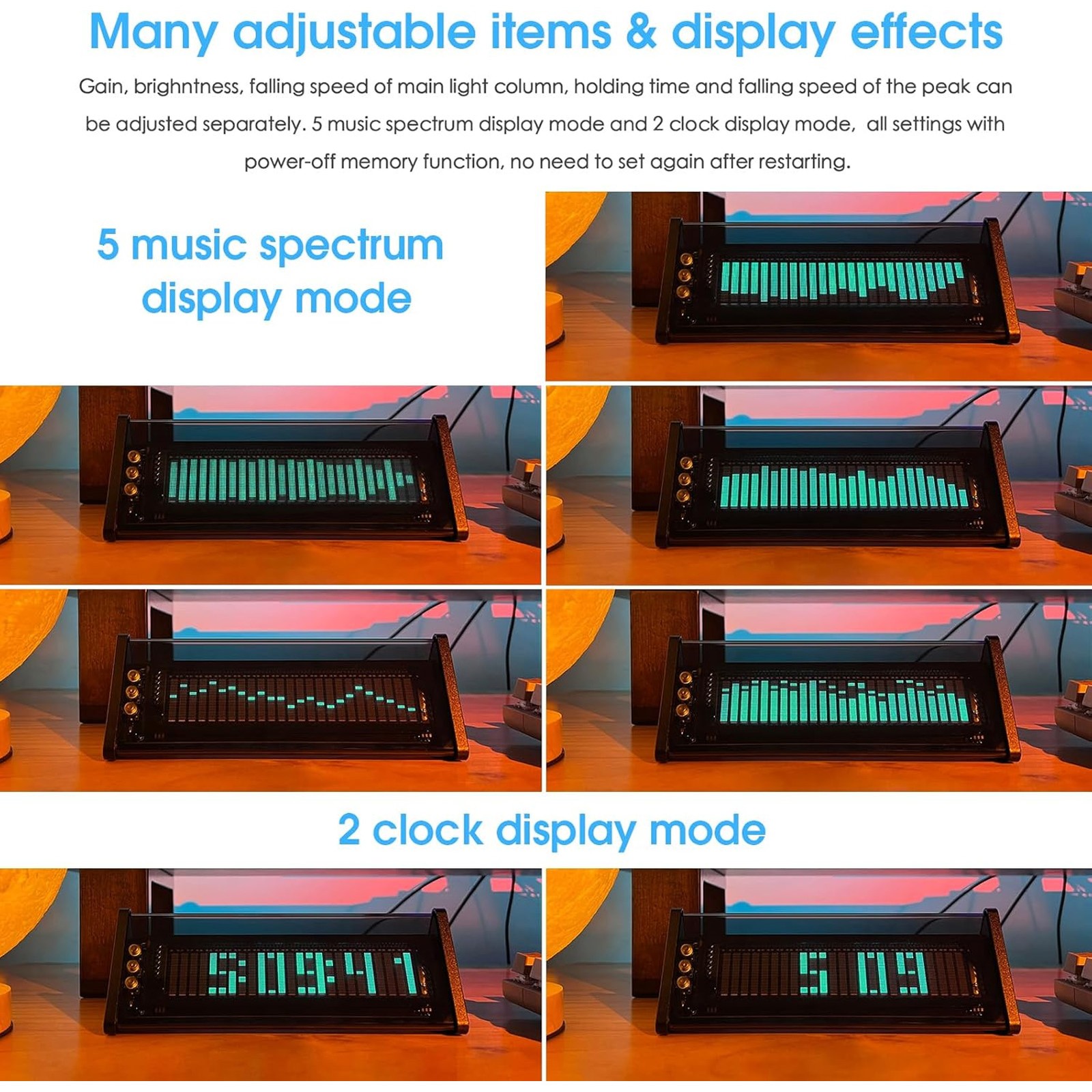 VFD Sound Spectrum Analyzer Music Spectrum Level Multifunctional For Home Studio