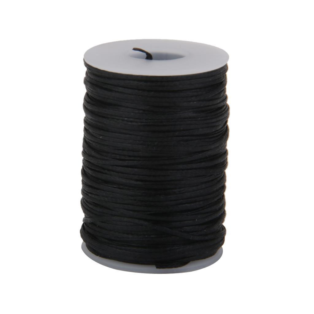 Flat Waxed Thread (Black) - 76 Yard 1.2 String Cord Sewing