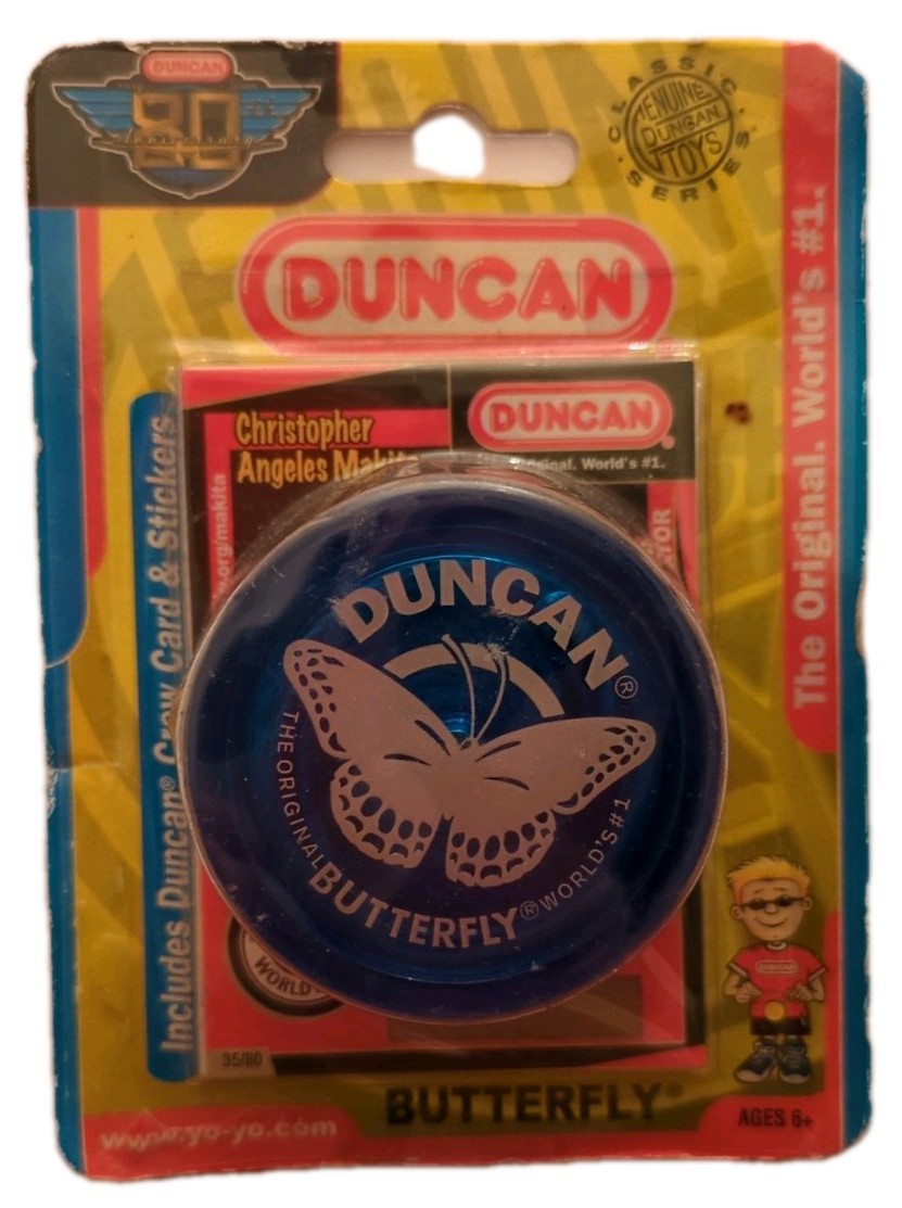 SUPER RARE '09 DUNCAN 3124BU BLUE YOYO & CREW CARD CHRIS ANGELES MAKITA UNOPENED