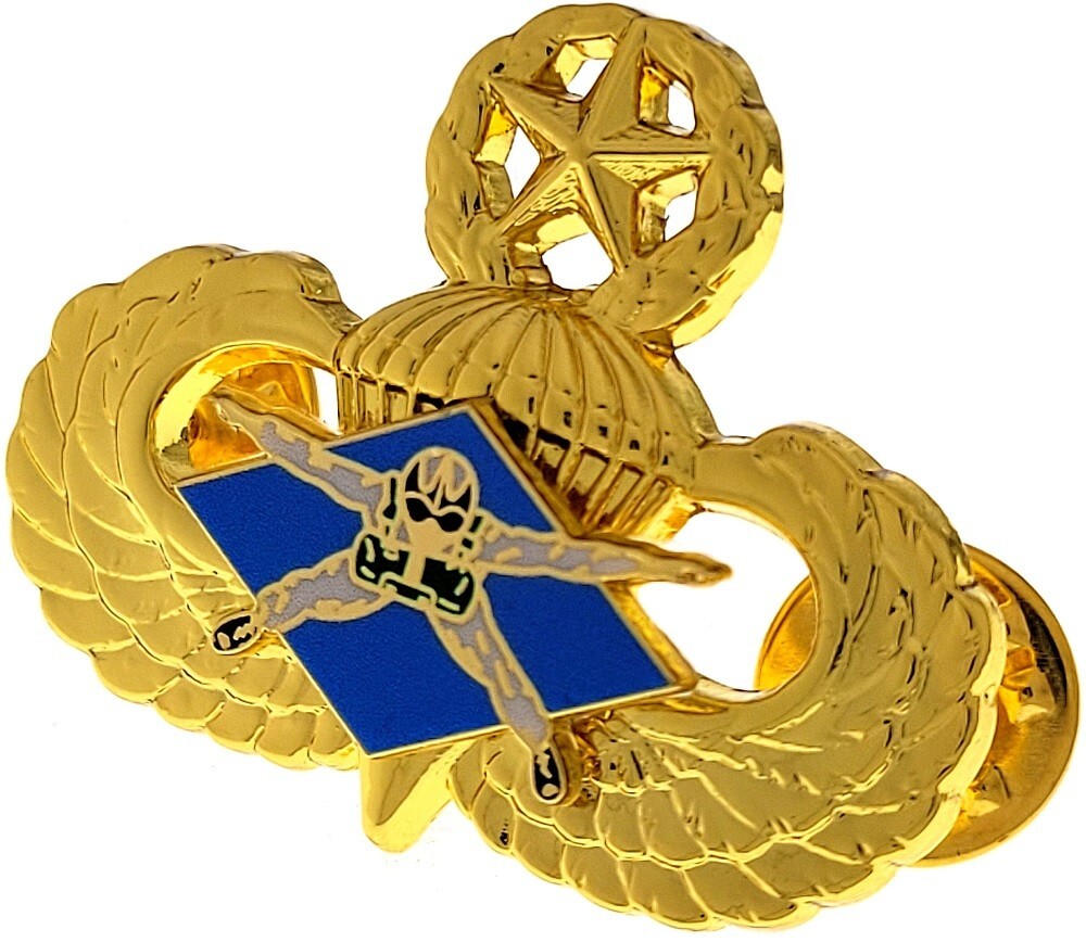 18th Airborne HALO Skydiver Master Jump Wing Parachute Army Gold Pin Insignia