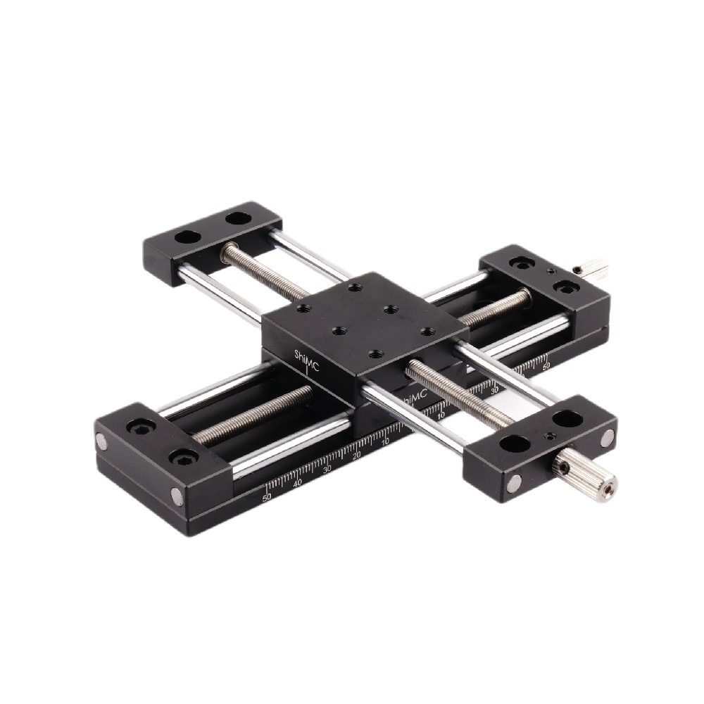 XY Axis Manual Stage Sliding Table Adjust Platform Aluminium Guide 20mm-80mm