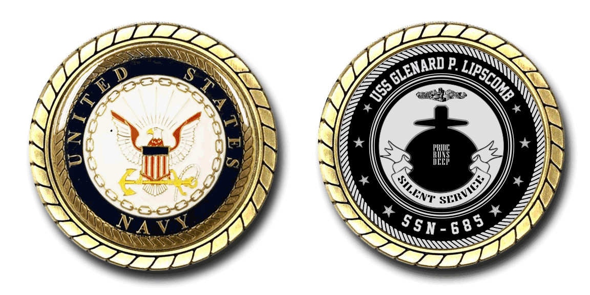 USS Glenard P. Lipscomb SSN-685 Challenge Coin Officially Licensed US Navy