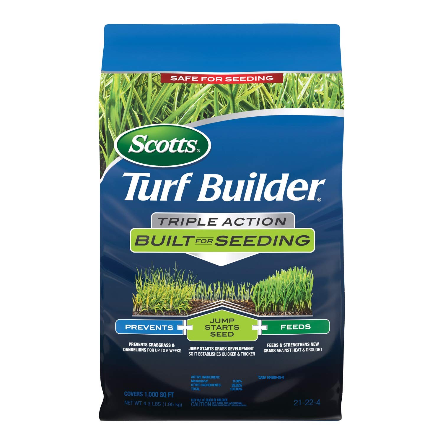 Scotts Turf Builder Triple Action Built for Seeding 4.3 lbs Weed Preventer and