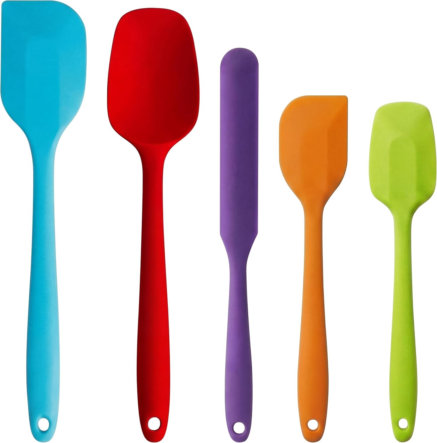 5 Pieces Silicone Spatula Set BPA Non Stick Rubber Spatula Heat Resistant Set