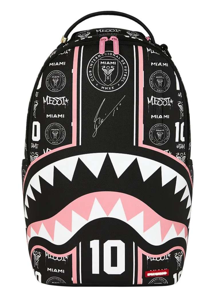Sprayground INTER MIAMI MESSI 10 Backpack🔥New Black Bookbag Large School Bag