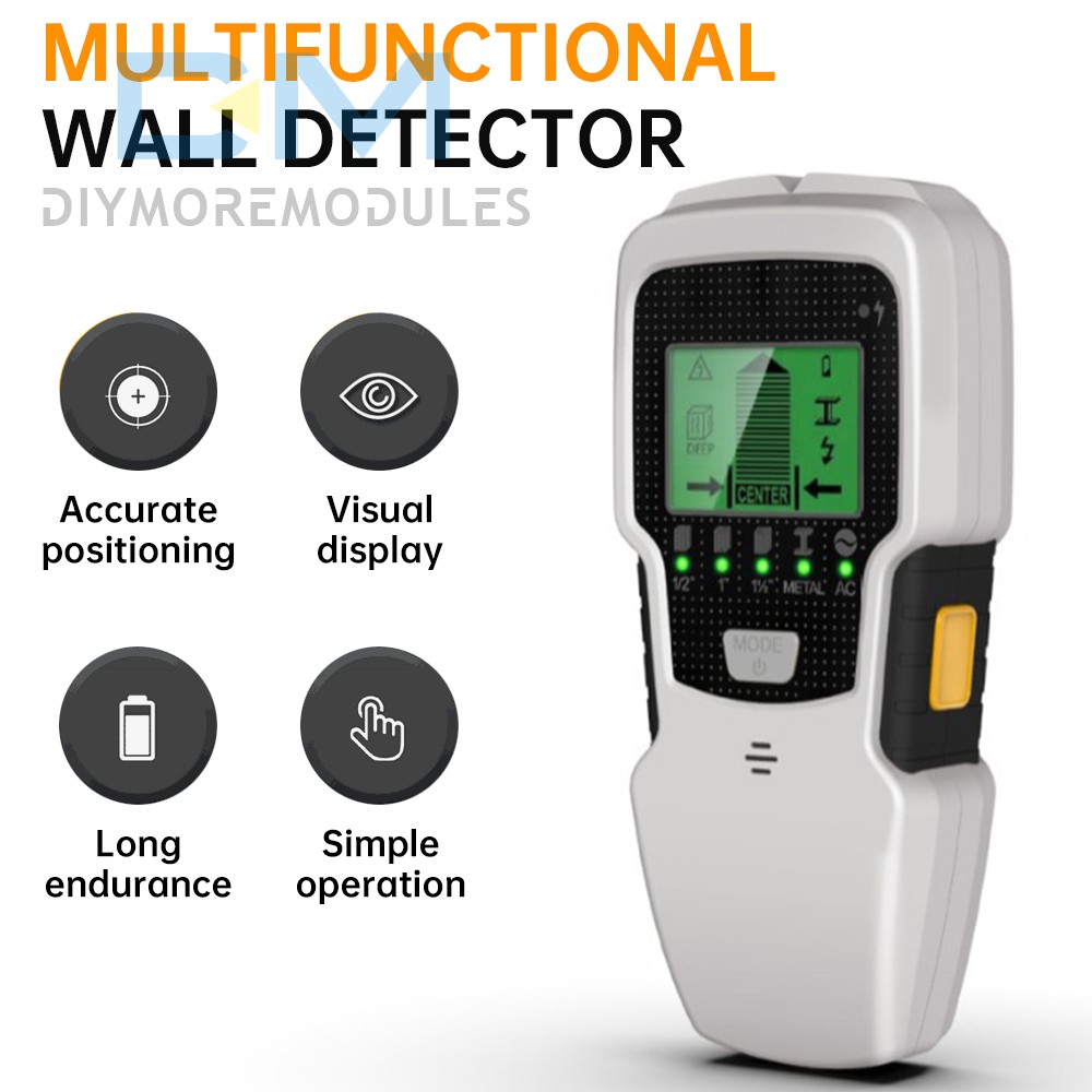 5 in 1 Digital Stud Finder Wood Metal Pipe Wire Wall Sensor Scanner LCD Detector