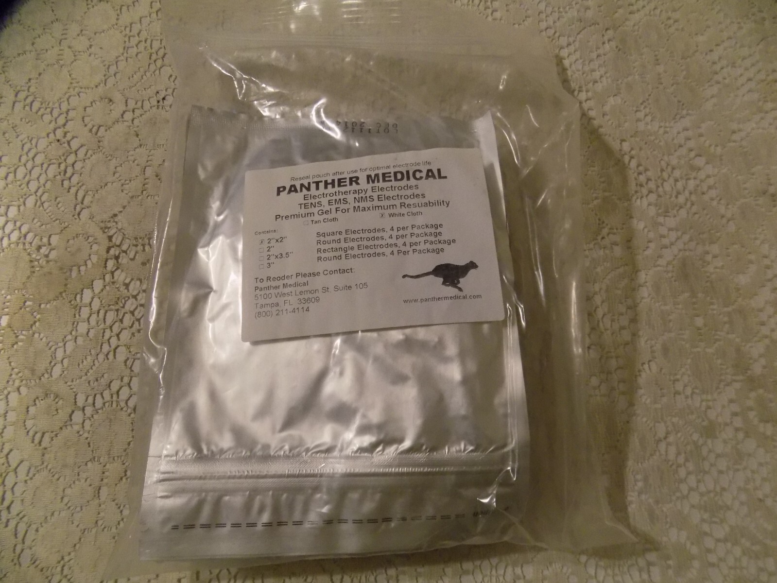 10 SEALED Packs of 4 each Panther Medical  Gel Electrodes 2" Square