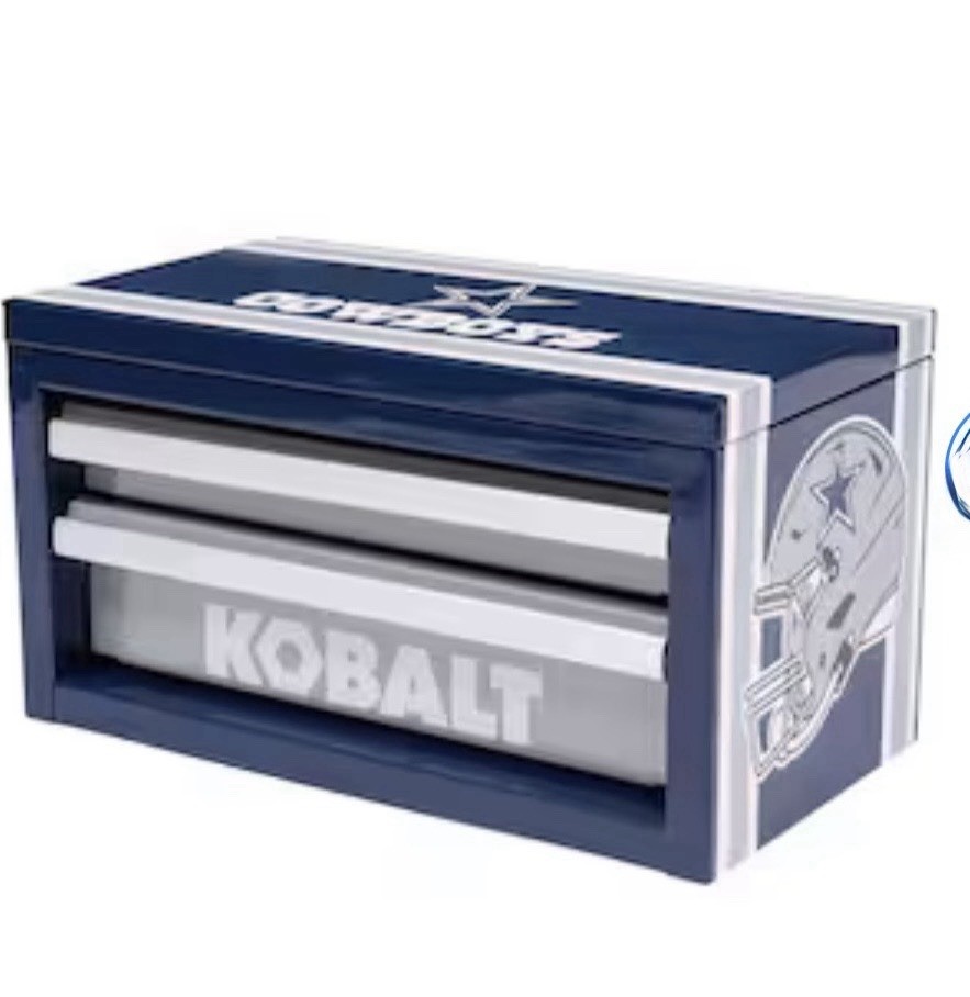 LIMITED EDITION Viral Dallas Cowboys Kobalt Mini Toolbox 2 Drawer Gray Metal