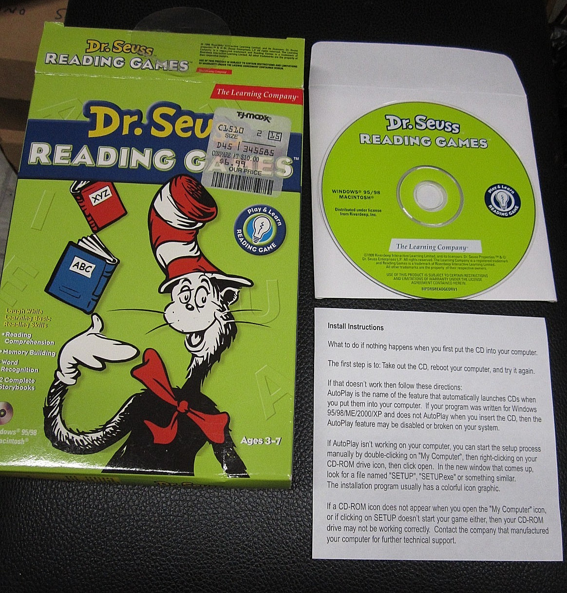 Dr. Seuss Reading Games - 1999 Mattel/The Learning Company Windows 95/98/Mac NEW