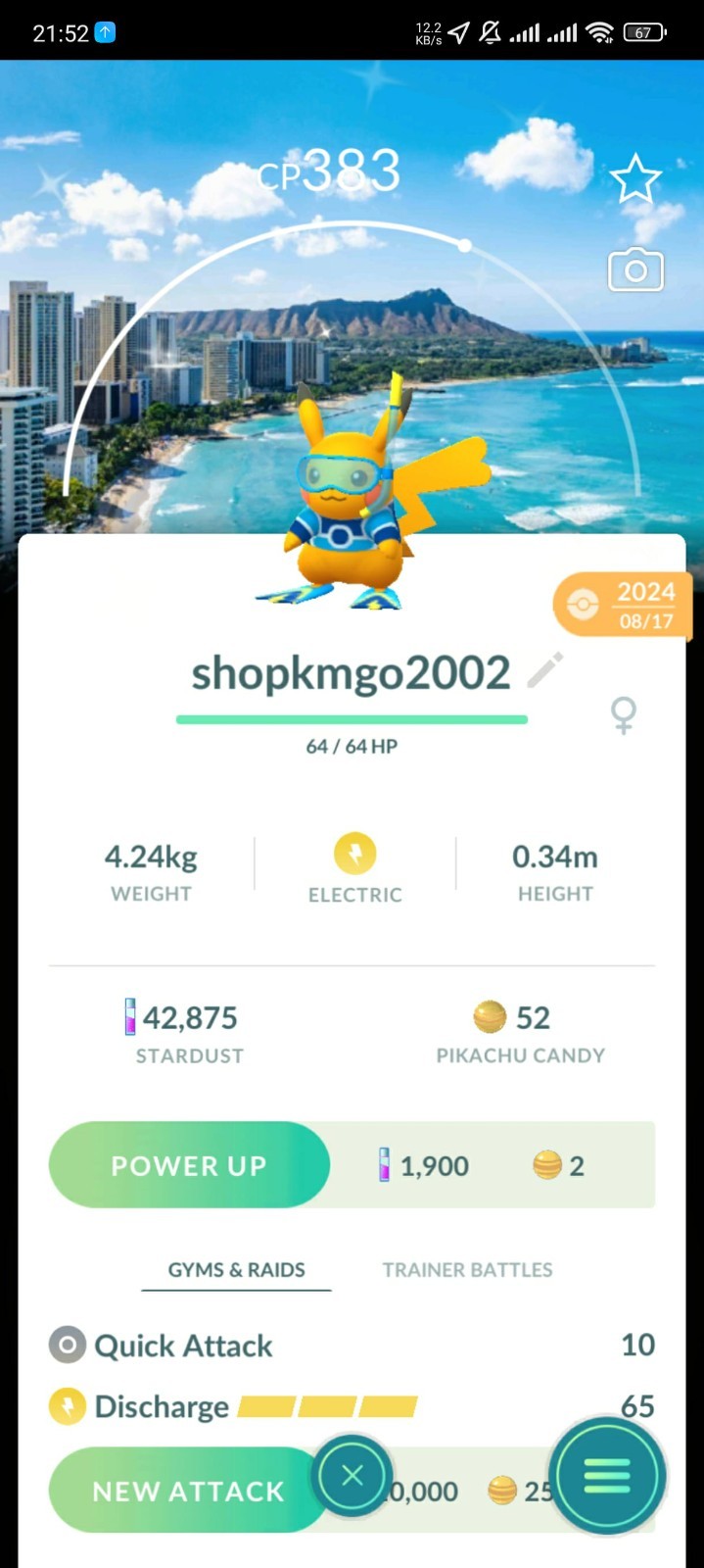 Shiny Pikachu World Championships 2024 Background Hawai - 20k Star.d
