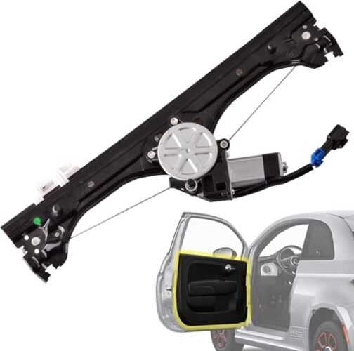Front Left Driver Side Power Window Regulator with Motor Fiat 500 Driver Side