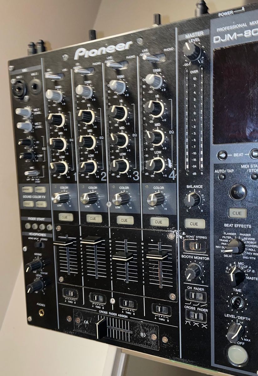 Pioneer DJM-800 4-Channel DJ Mixer w/Power Cable Tested Working Japan Used