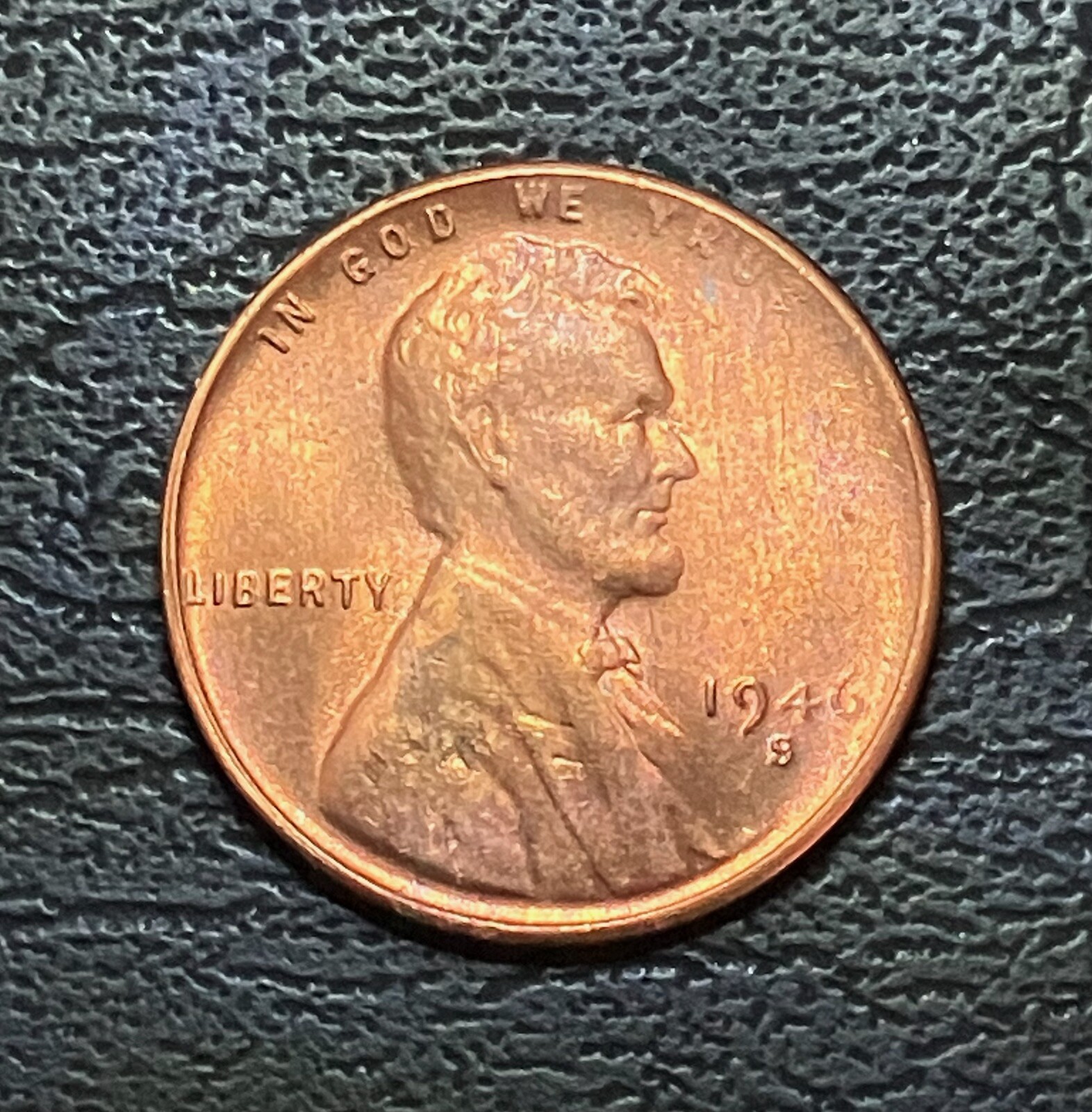 1946 S Lincoln Wheat Cent Lamination / Struck Through Grease Error