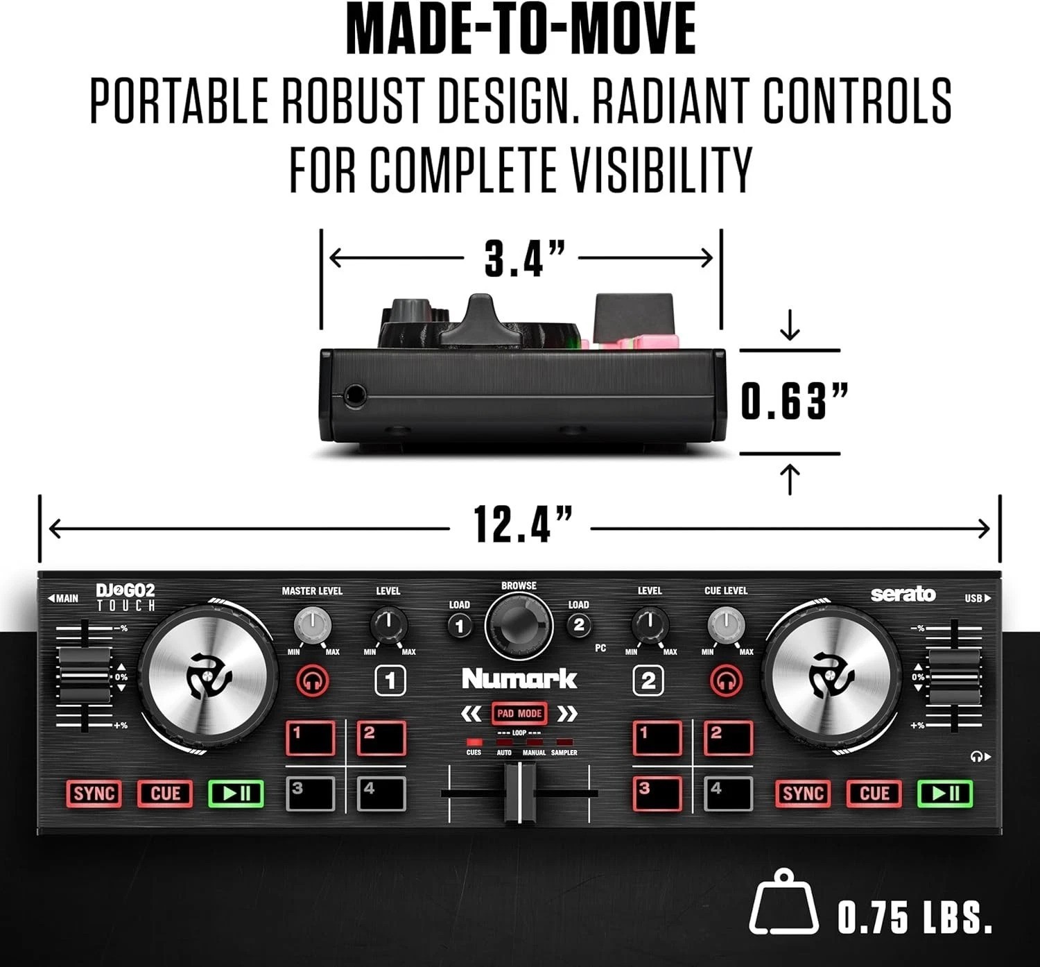DJ2GO2 Touch - Portable DJ Controller with Access to Major Streaming Services