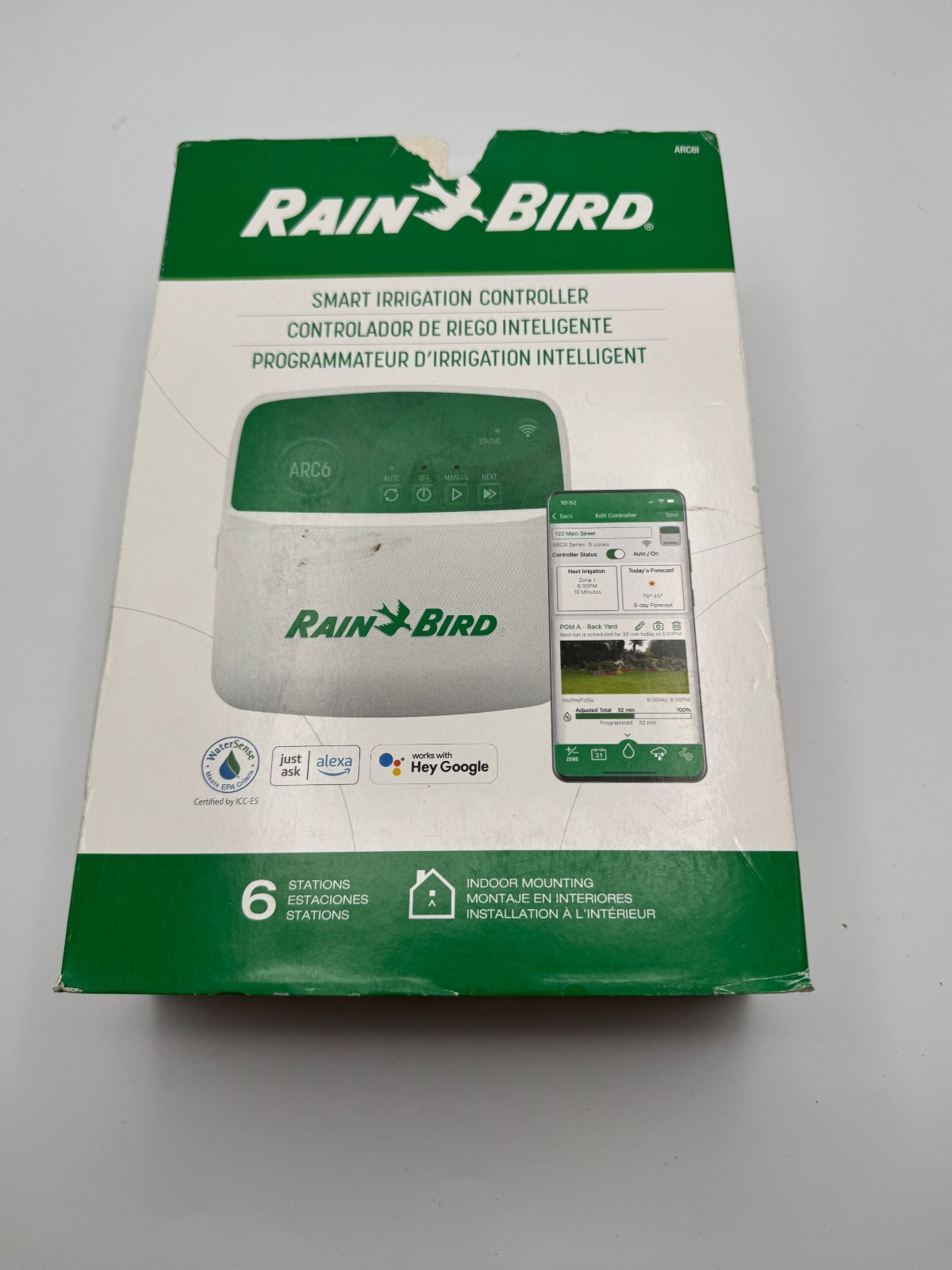 ARC6 Smart Irrigation Controller, 6-Station, Indoor