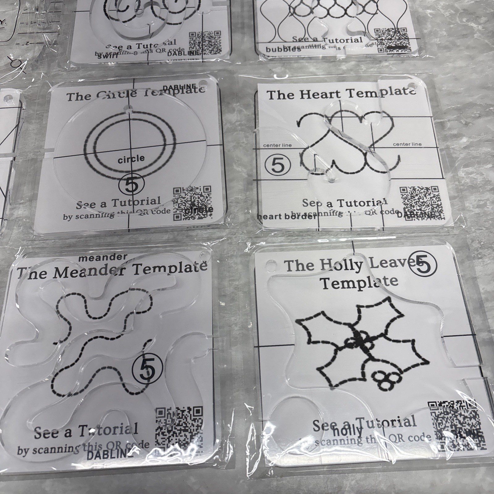 DABLINE Quilting Template Set Includes 8 Templates