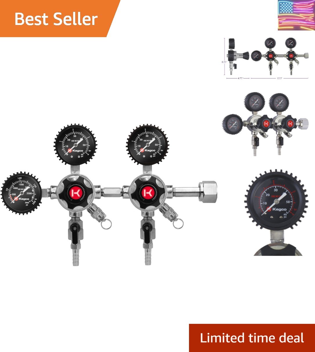 Elite Series Dual Body CO2 Draft Beer Regulator