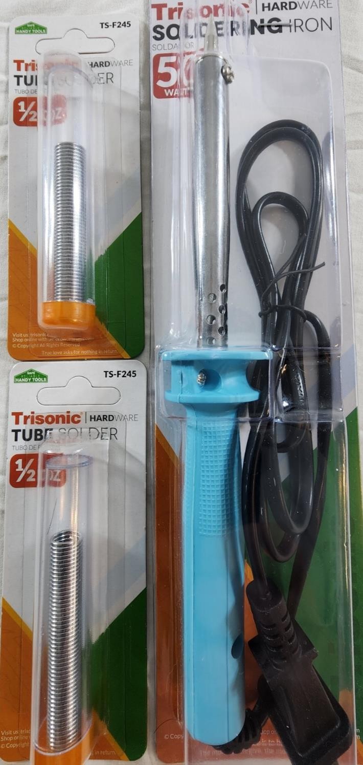 50W Electric Soldering Iron Fast Heat 110V + 2× 1/2oz Solder Wire Electronics...