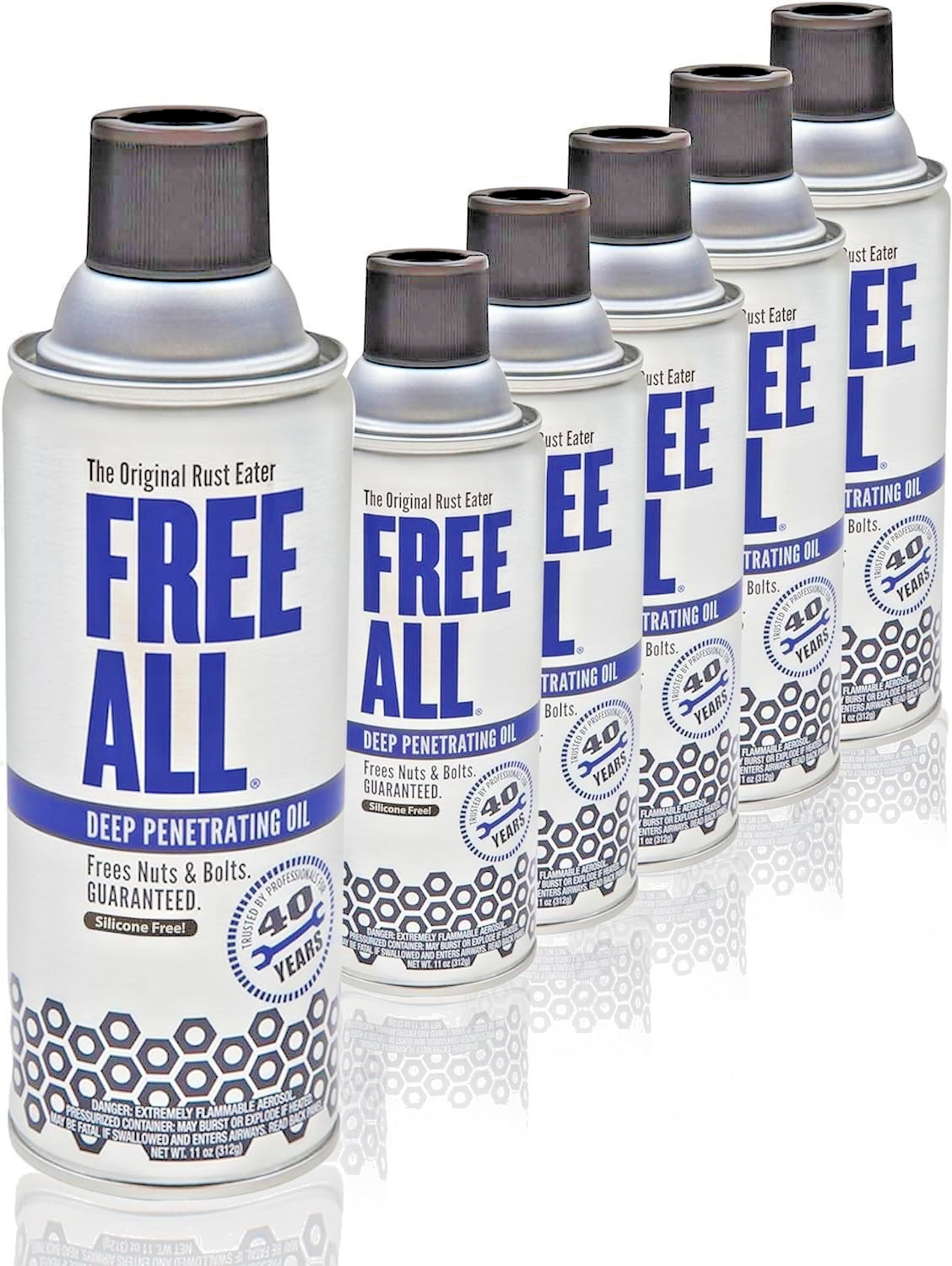 New Free All Deep Penetrating Oil 11 oz. Aerosol Spray Can - 6 Pack RE12