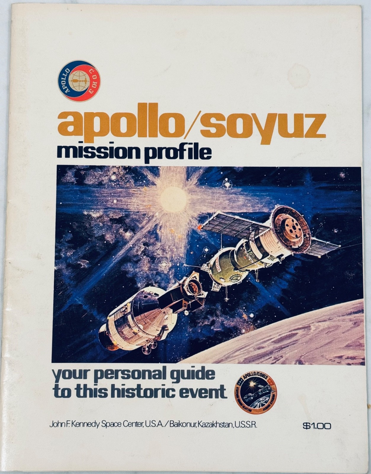 NASA Apollo Soyuz Mission Profile Book 1975 Russia Vintage