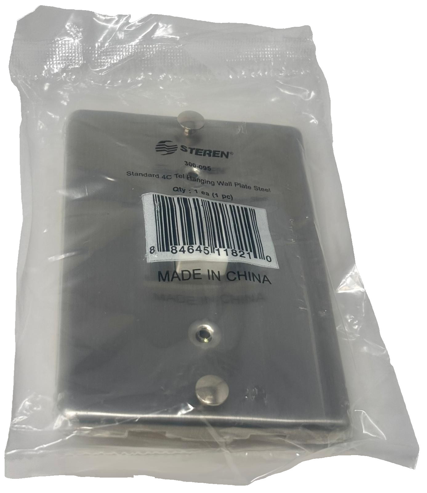 New Steren 300‑95 Steel Telephone Wall Plate – (Single Gang)
