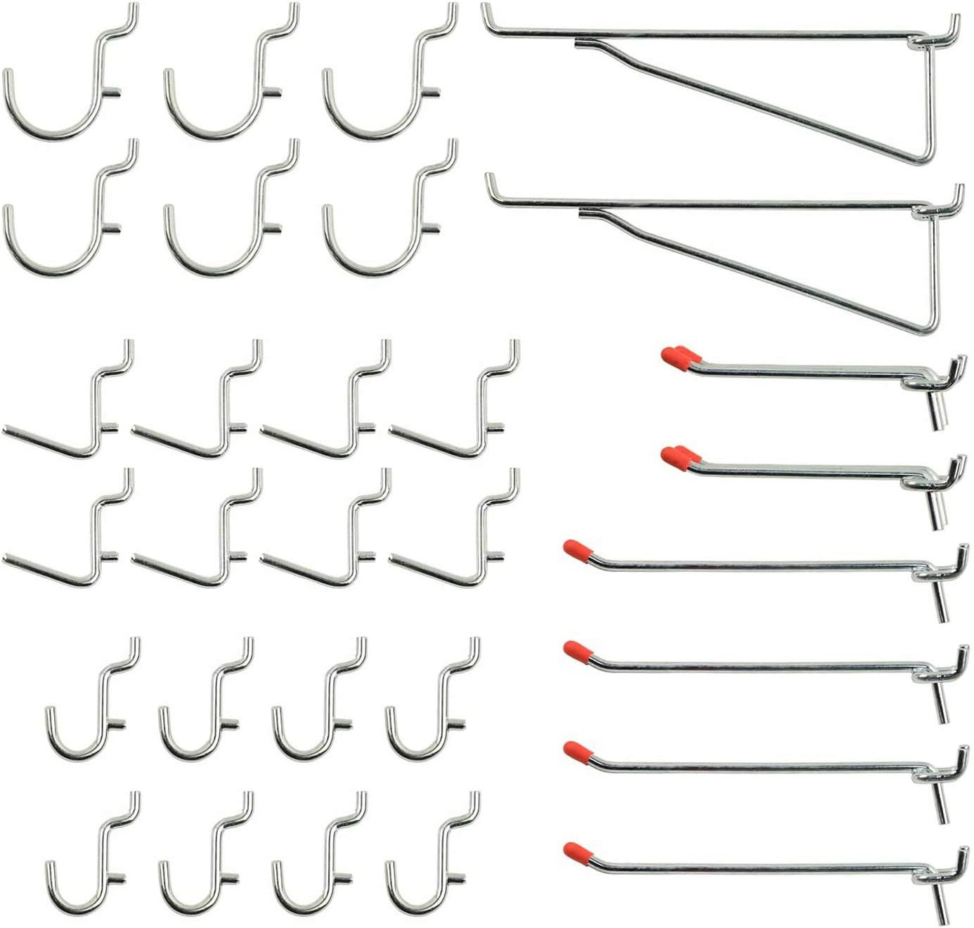 30PC Heavy Duty Pegboard Hooks Set - Fits 1/4-Inch Peg Holes | Peg Board Ograniz