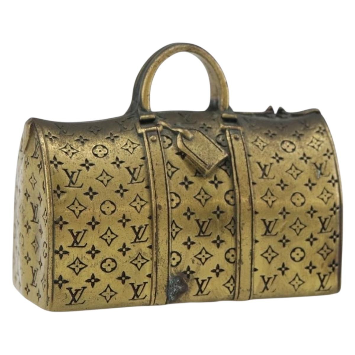 LOUIS VUITTON Paper weight metal Gold LV Auth 156369M