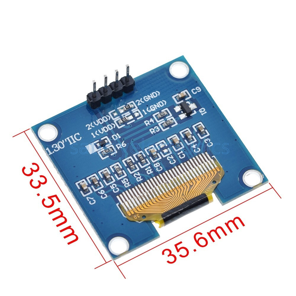 1.3" White OLED LCD 4PIN Display Module IIC I2C Interface 128x64 for Arduino
