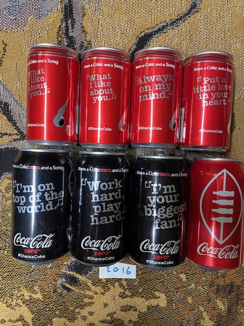 Coke, Coca-Cola Promo Commemorative Soda Cans From 2016 (sold Separately)