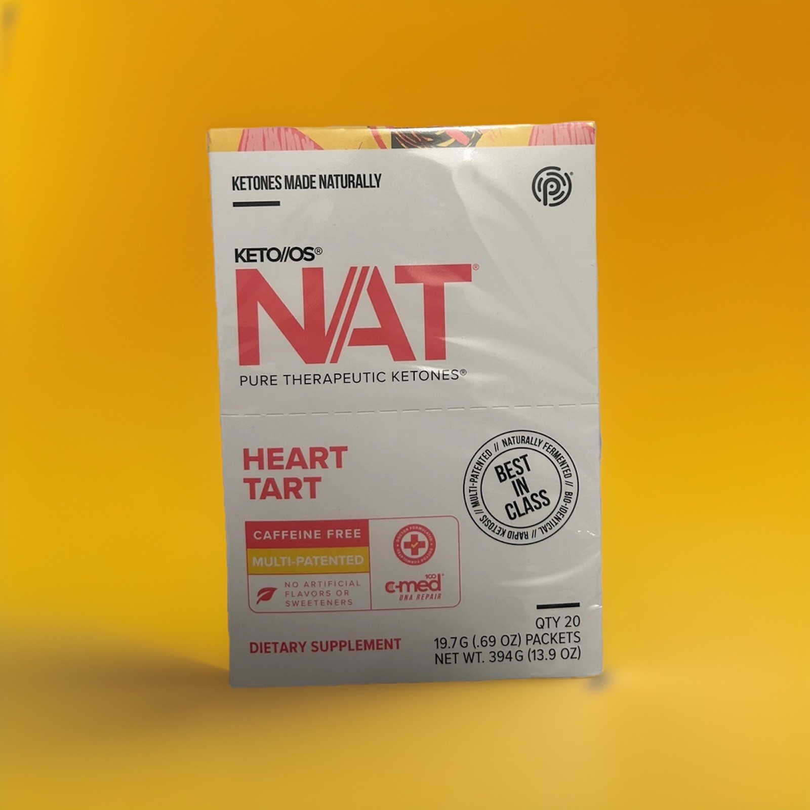🔥 PRUVIT Ketones NAT 20 Packets Free Caffeine  HEART TART  EXP: 05/2026