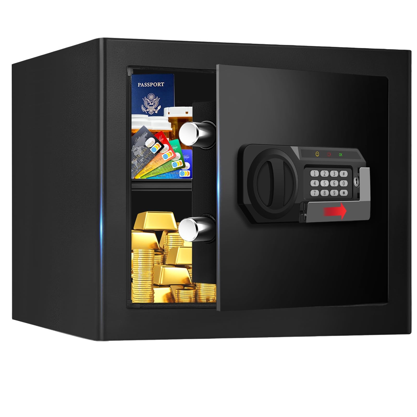 1.2 Cuft Safe Box Fireproof Waterproof, Digital Security Safes for