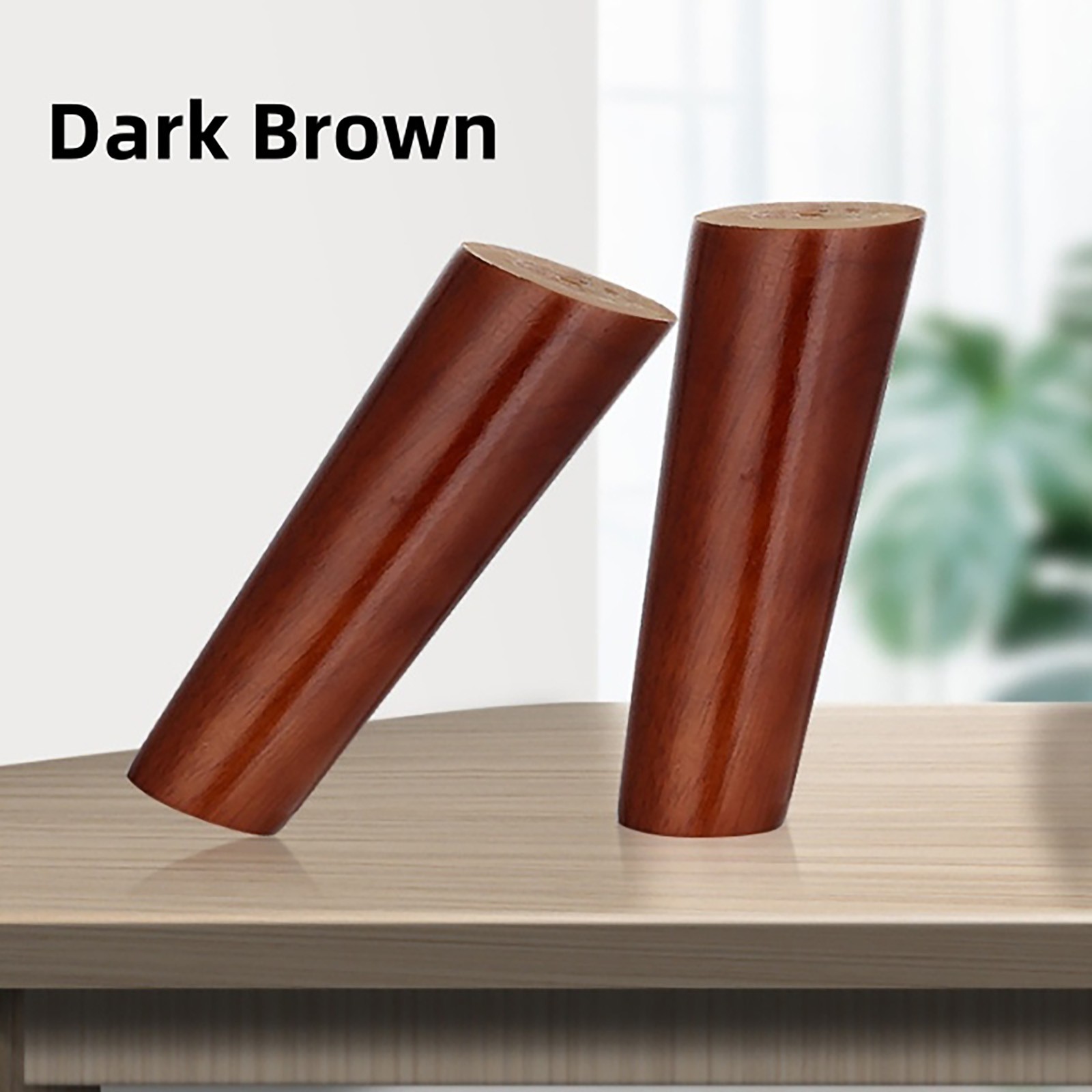 4PCS/Set 6" Tapered Oblique Walnut Wooden Dark Brown Furniture Leg Accessories